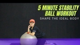 '5 Minute Stability Ball Workout for Beginners'