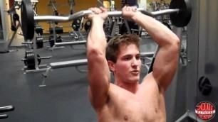 'How To: Seated Overhead Tricep Extension with an E-Z Curl Bar'
