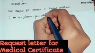 'Request letter for medical certificate | Sample format letter | Meenu scripts'