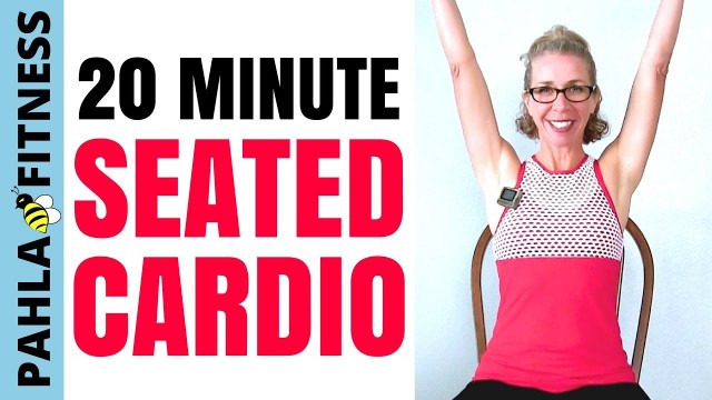 'SEATED SWEAT | Effective 20 Minute NO IMPACT All CARDIO Fat Burning HIIT Workout in a CHAIR'