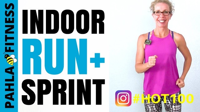 'Indoor RUN with SPRINTS 10 Minute Maximum Calorie Burn RUNNING Workout | HOT 100 Challenge Day 61'