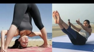 'Shilpa Shetty H0t Yoga On Beach || HD Video'