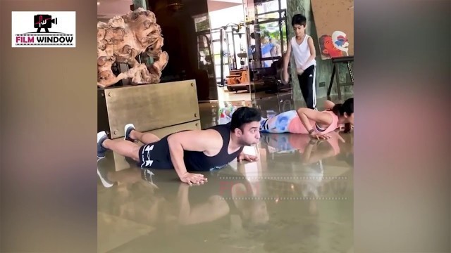 'Shilpa Shetty Amazing Workout with Son Vian and husband Raj'
