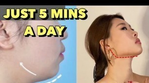 'Get Rid of DOUBLE CHIN & FACE FAT Workout | 5 Minutes for Slimmer, Defined Jaw Line'