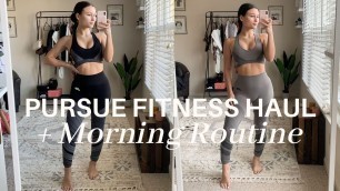 'PURSUE FITNESS HAUL + MORNING ROUTINE | 2020 Seamless Collection'