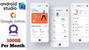 'Create Fitness App in Android Studio | Admob | Facebook Audience Network | Make Money | Source code'