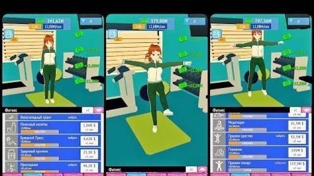 'Idle Fitness: cute anime girl Gameplay Android Mobile'