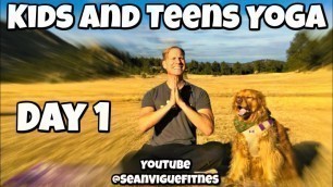 'Best Beginner Yoga for Children, Kids & Teens - Dogs & Pigeons Class w/ Sean Vigue & Addie Dog'