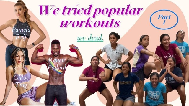 'we exercised like the most popular fitness youtubers for a week | chloe ting, pamela reif... part 1'