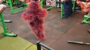 'Hairy man Dancing in gym Cinema 4d'