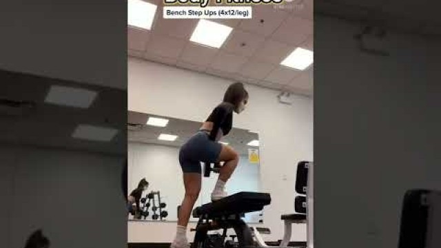 'cute girl workout in gym body fitness'