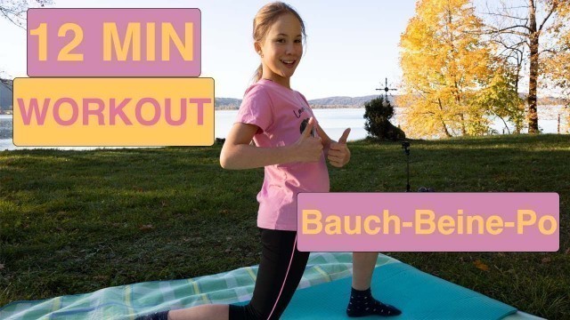 '12 MIN BAUCH BEINE PO WORKOUT - ABS LEGS BOOTY WORKOUT // mit Laura'